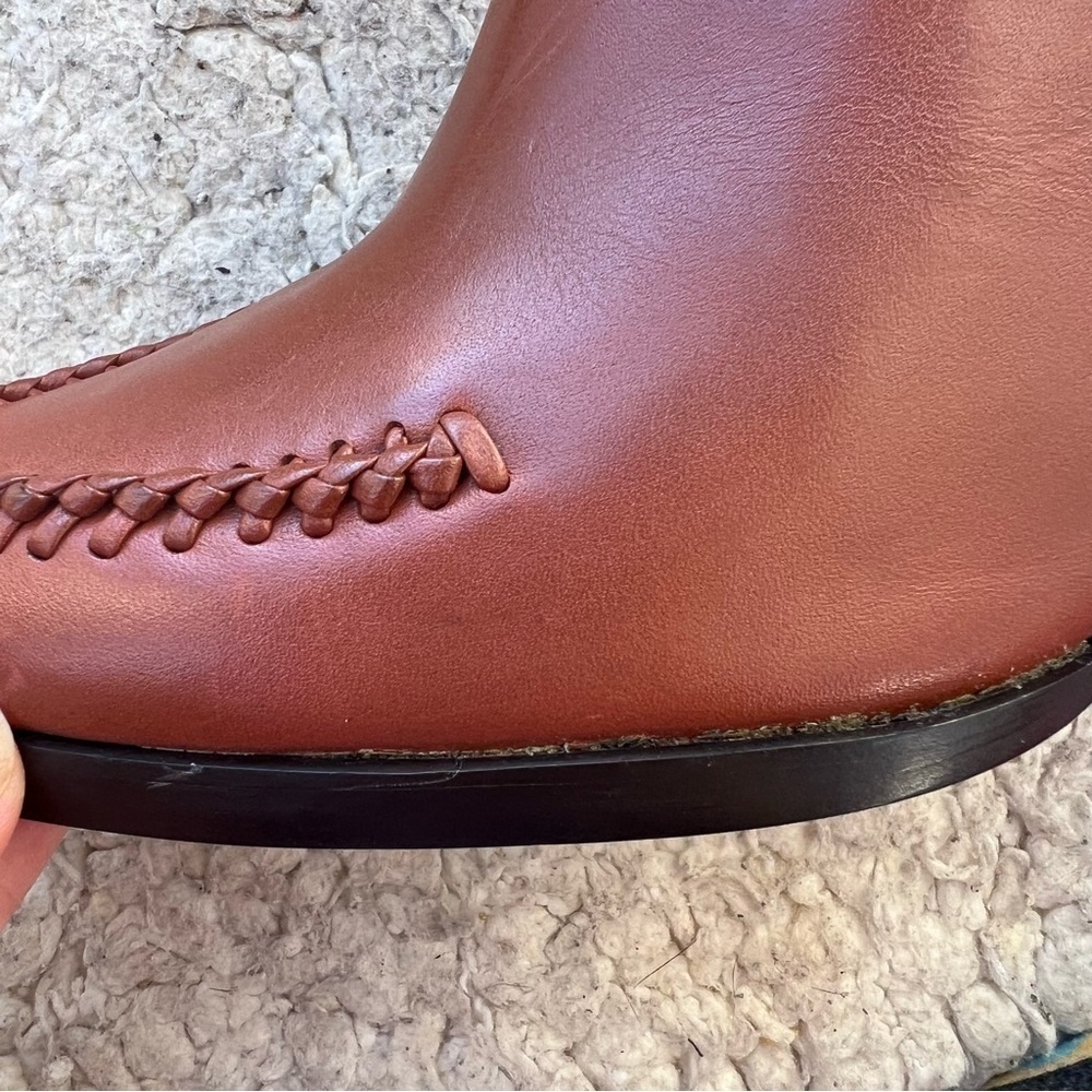 3.1 Phillip Lim 3.1 Lara Low Cut Brandy Leather Chelsea Heel Ankle Booties - Picture 9 of 14